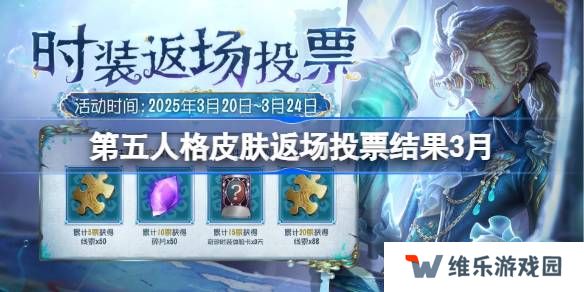 第五人格皮肤返场投票结果3月-第五人格返场皮肤有哪些