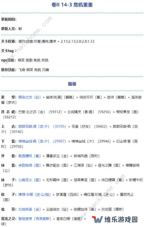 奇迹暖暖暗涌之潮攻略大全 第二卷第十四章全关卡高分搭配总汇图片3