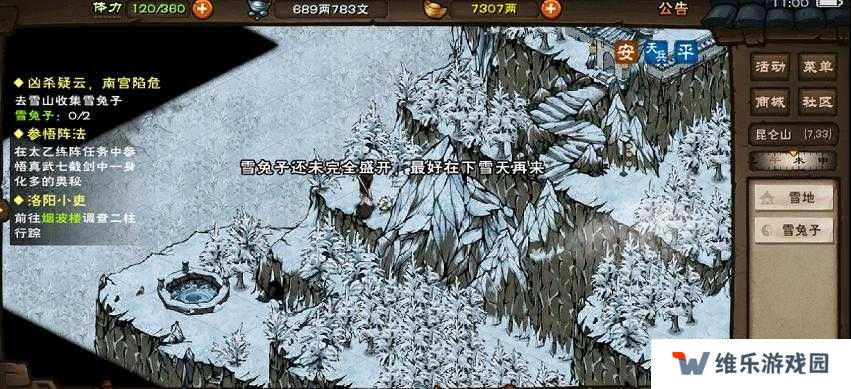 烟雨江湖雪兔子位置坐标一览，从新手到精通的全面攻略